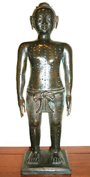 Ming dynasty bronze statue showing acupoints